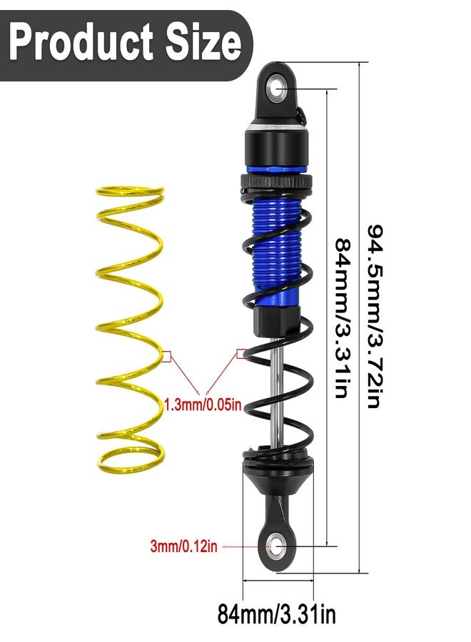 LRFHL Aluminum RC Shock Absorber Front Rear Adjustable Springs Shock Damper for 1/16 Mini Maxx 4WD 107154-1 Mini XRT VXL-3S 108076-1 RC Truck Upgrade Parts (4PCS, Blue) - Image 2